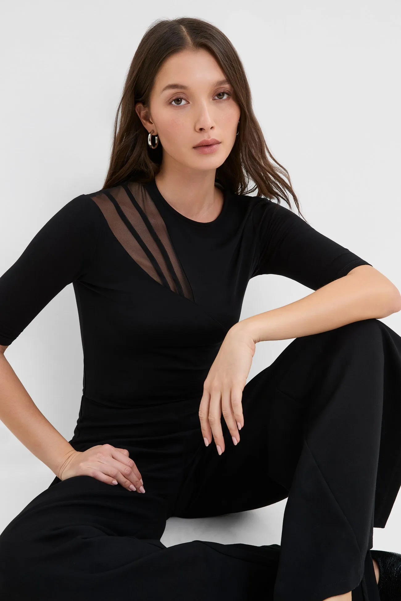 Breathable Microfiber Simple Style Raye Top