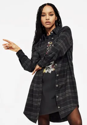 Reckless Check Longline Shirt City Exploration Fashionable Pick