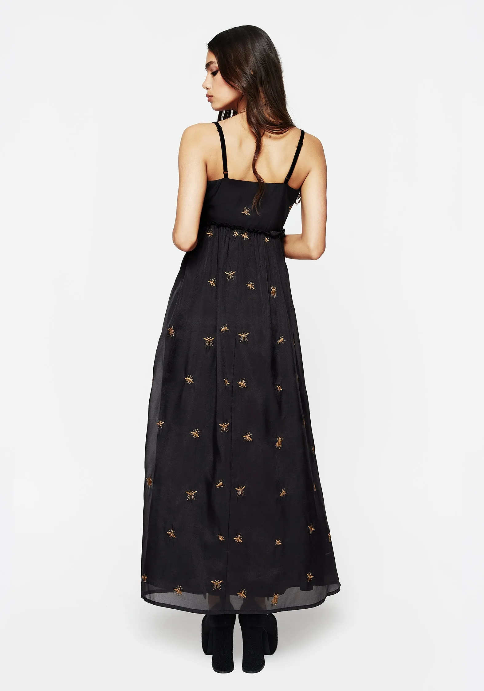 Shade Soft Insectarium Embroidered Organza Cami Gown