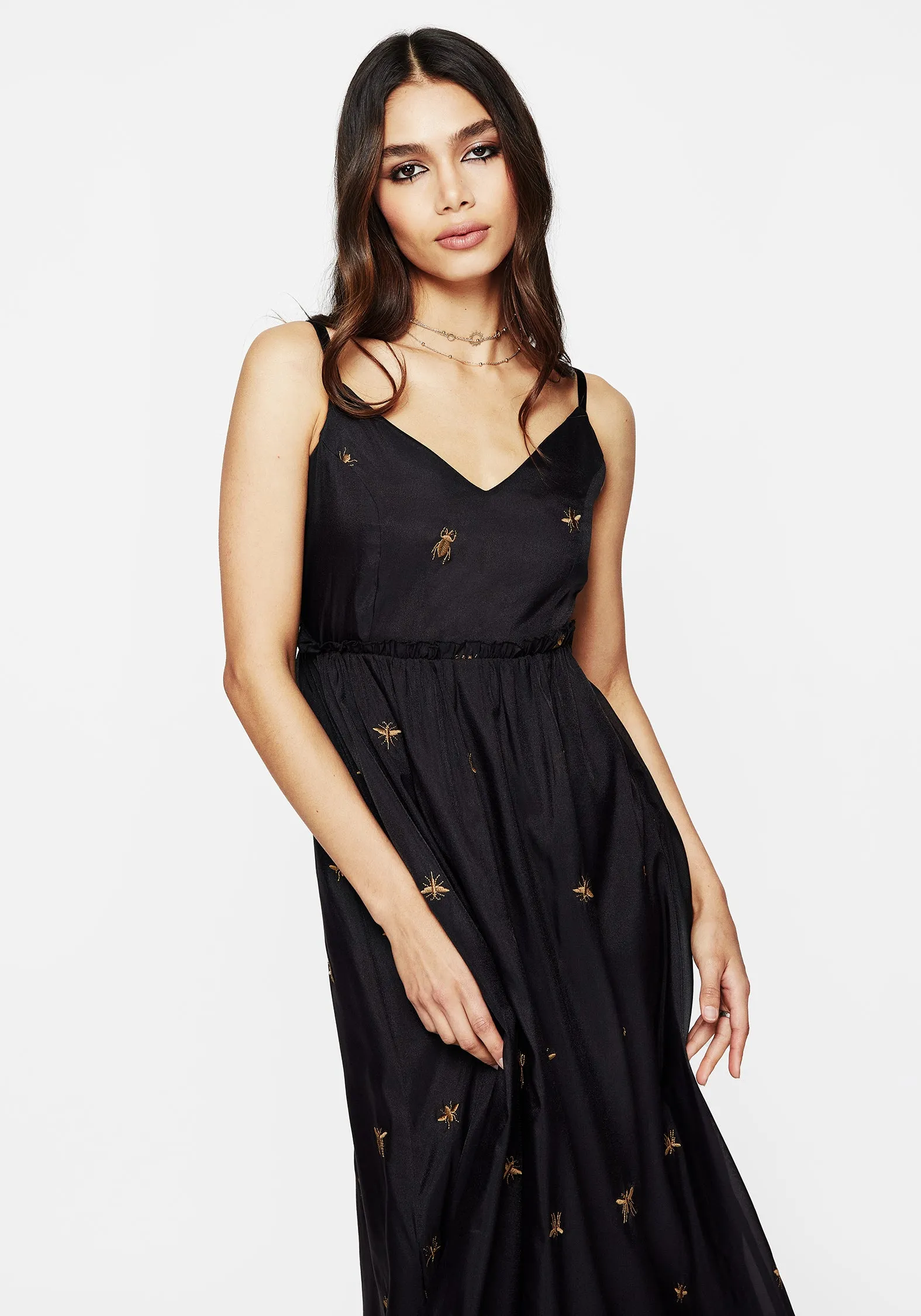 Insectarium Embroidered Organza Cami Gown Calm Lines