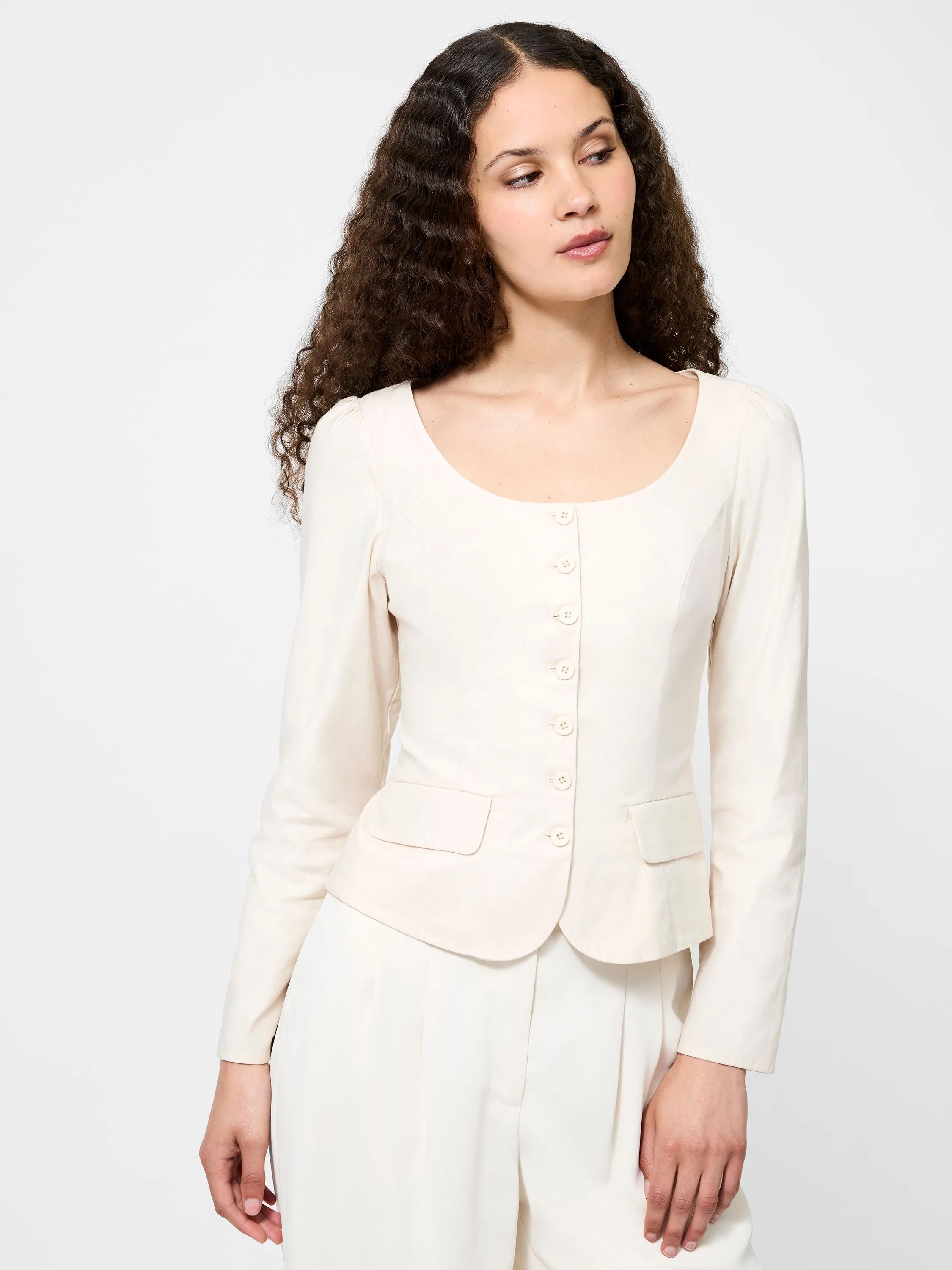 Inga Poplin Scoop Neck Top Sustainable Production Certified FlexibleKnit