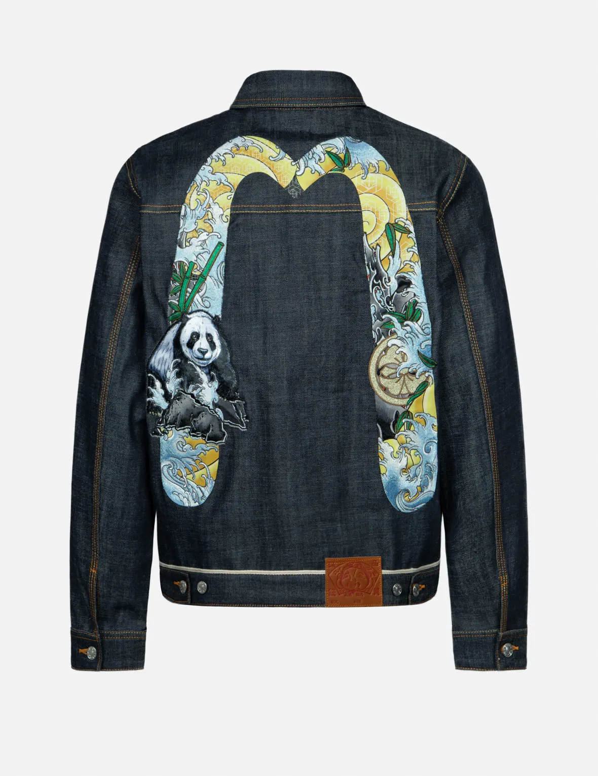 Panda Daicock Embroidery Regular Fit Denim Jacket Flexible Material