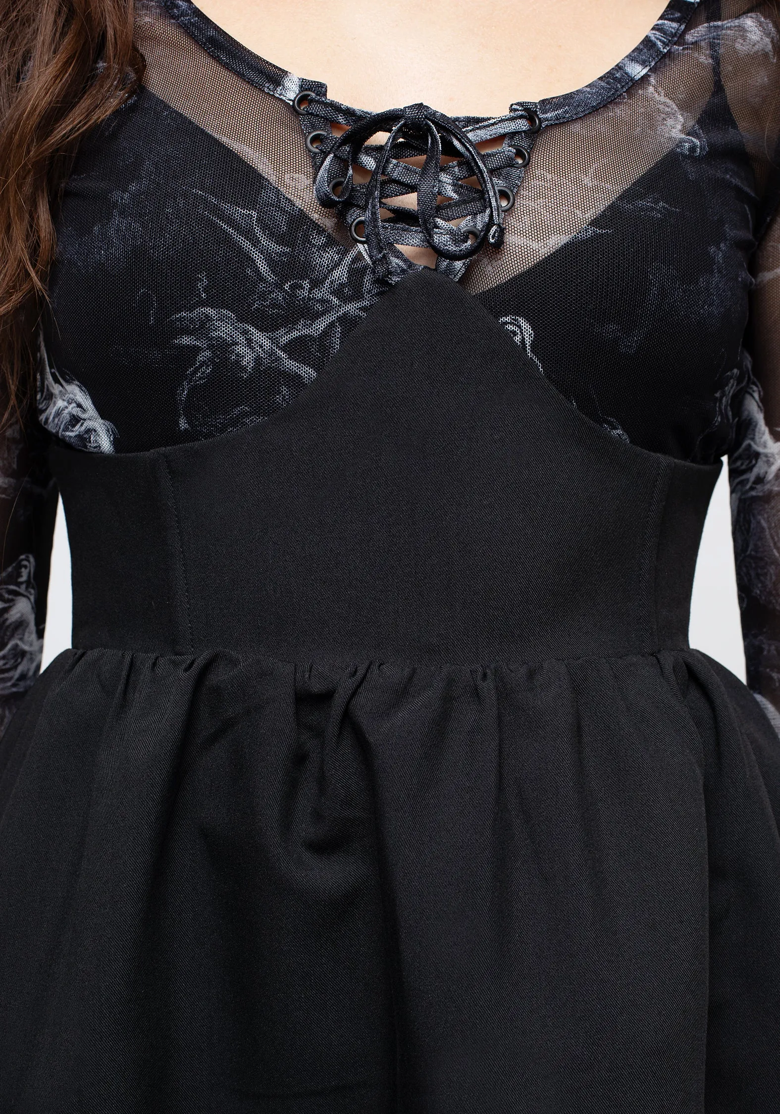 Drawstring-Closure Perfectly Styled Esther Underbust Mini Dress