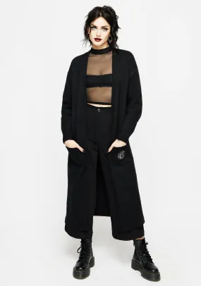 Built In Filter Layer Sheer Overlay Material Marzanna Embroidered Longline Cardigan