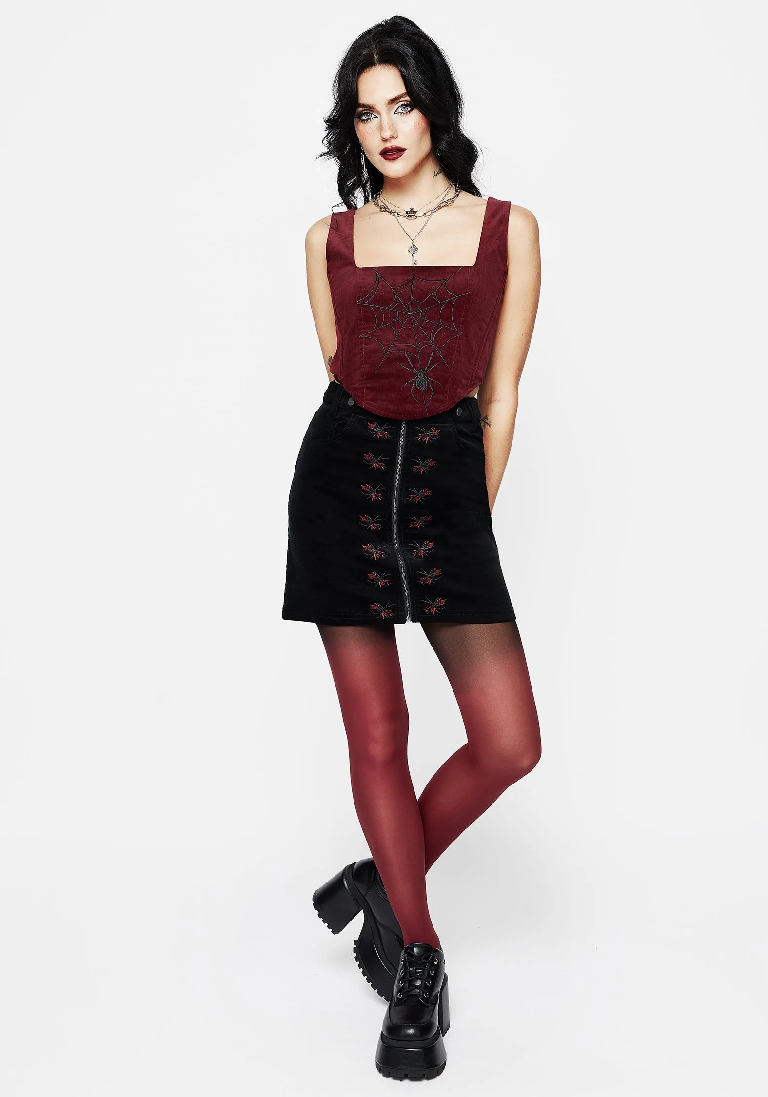 SoftInteriorLining Webcatcher Embroidered Corset Top