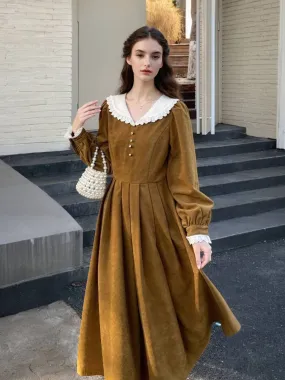 Renata V-Neck Ruffle Dress Petite-Size