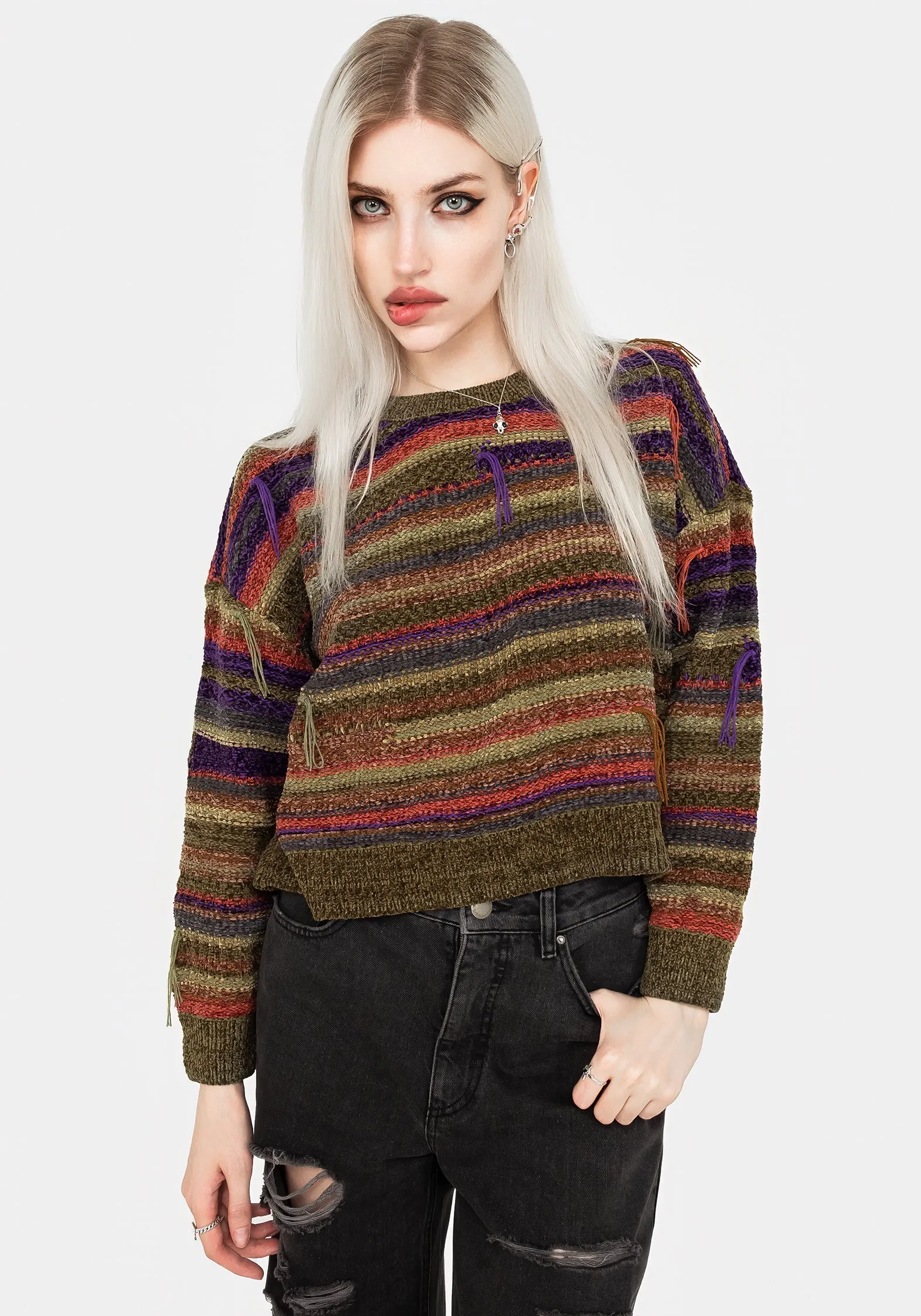 Sundew Striped Chenille Jumper Outdoor Outfit Autumn Ready