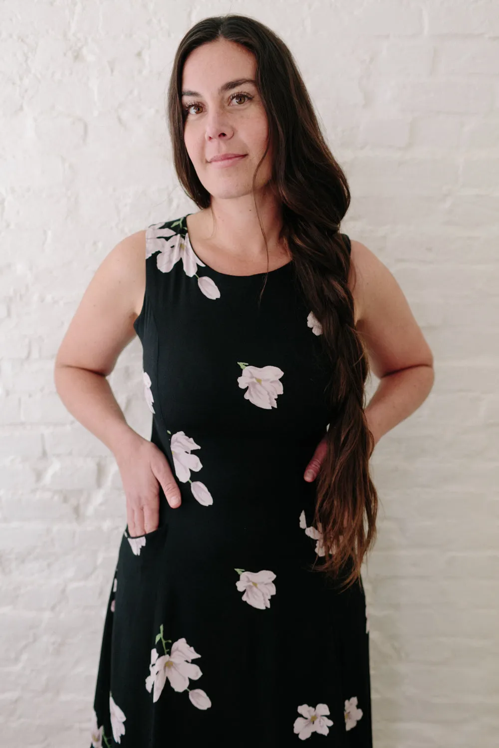 Travel Ready Lori Dress in Black Magnolia