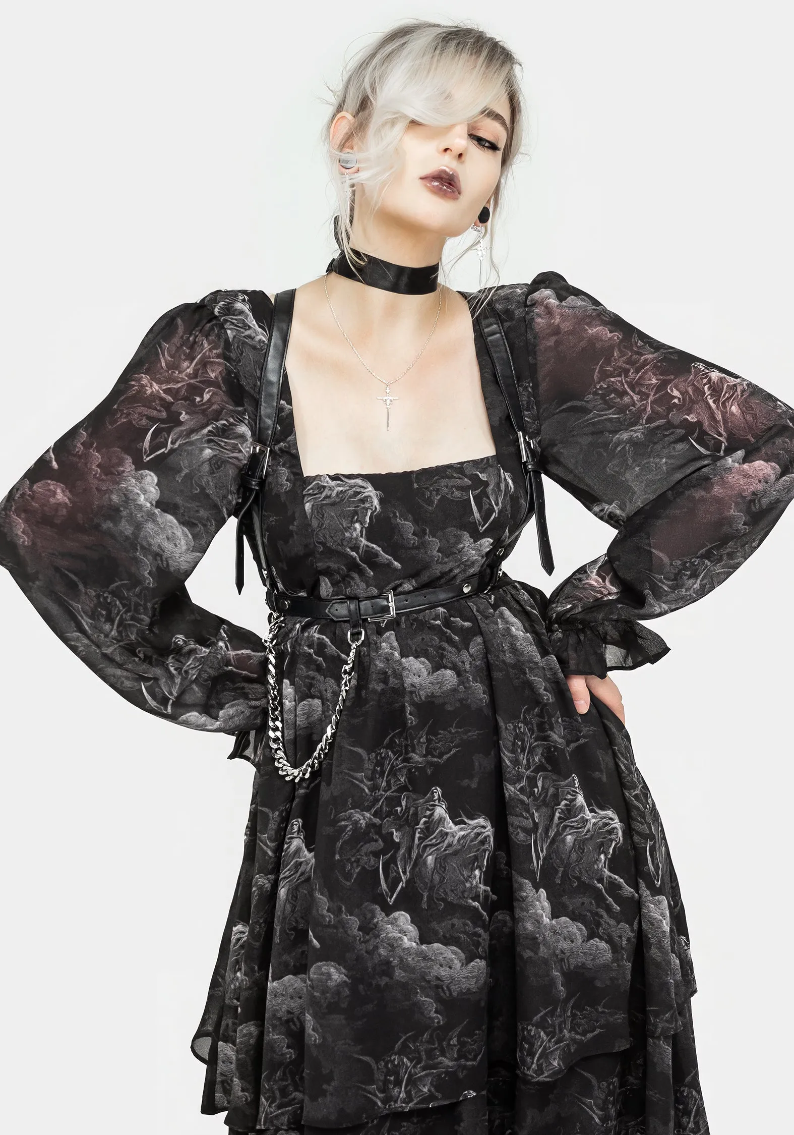 City Prep Revelation Chiffon Midi Dress