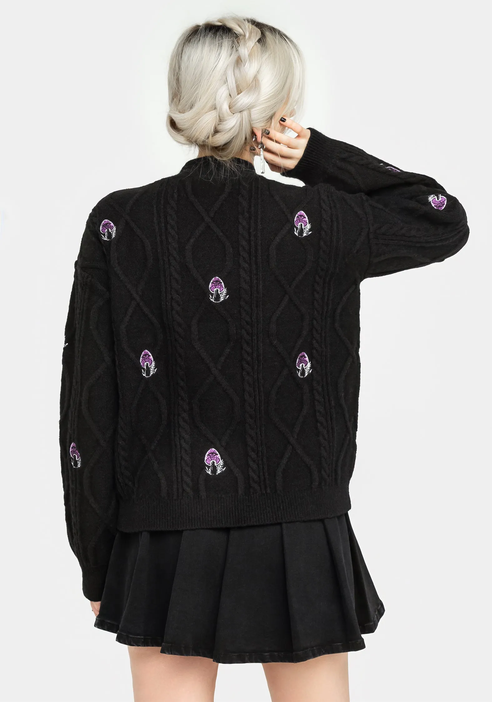 Revelation Mushroom Knit Cardigan Travel Comforted Autumn Ready