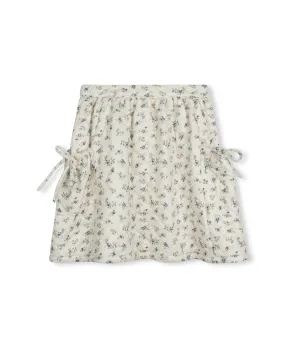 Quilted Floral Print Skirt Embossed Detail Casual Feel