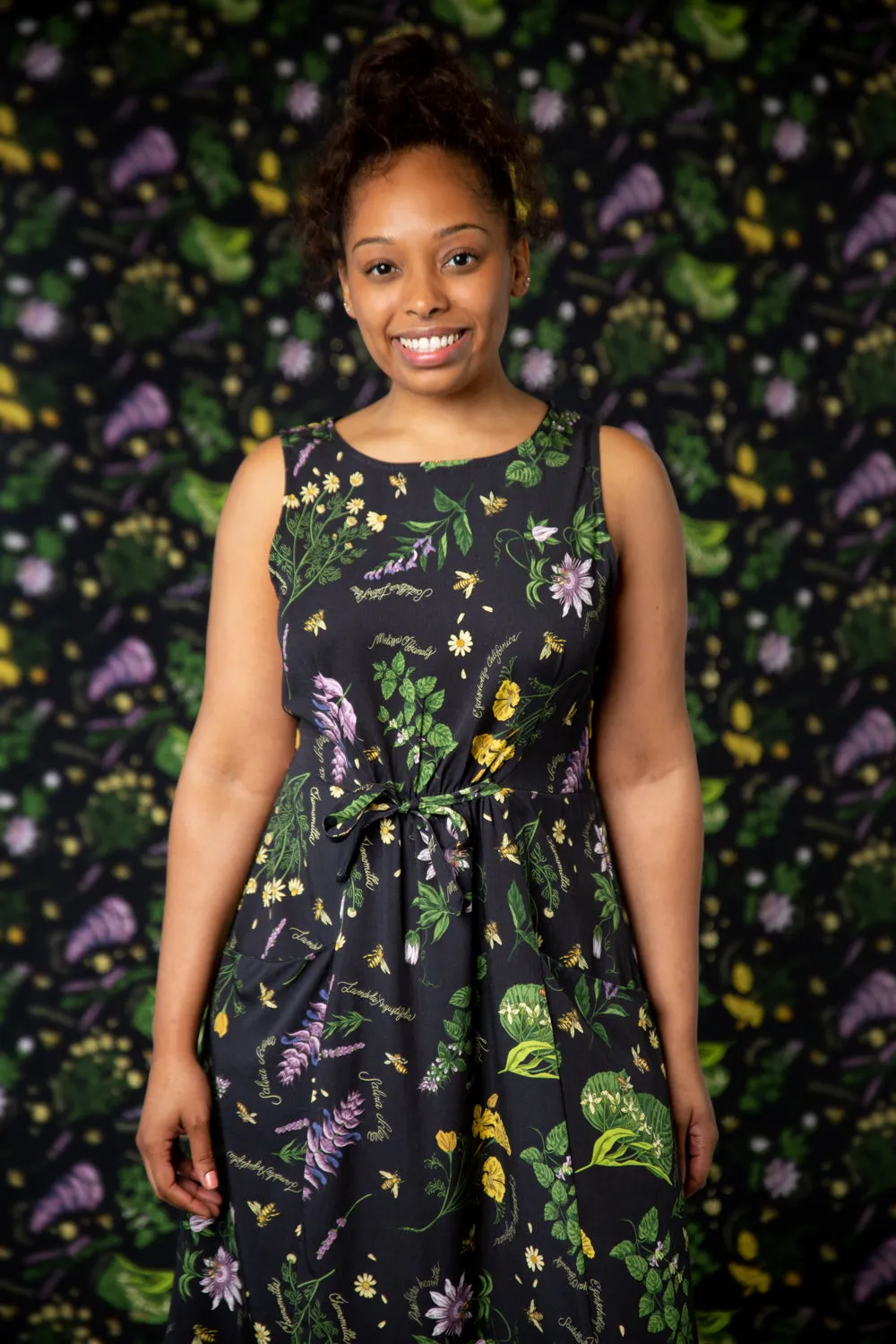 NoiseFreeFabric Light Base Rhiannon Dress in Nervine Ecovero