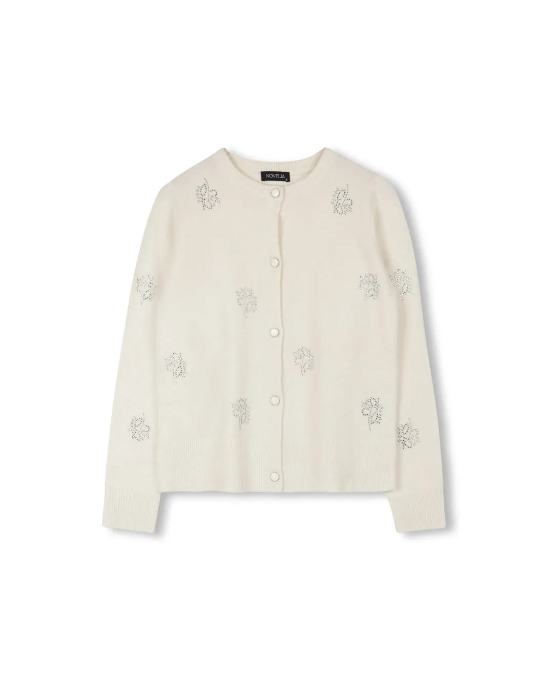 Winter Ready Look Lightweight Layer Rhinestone Applique Cardigan