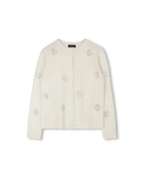 Effortless Comfort Warm Look Rhinestone Applique Cardigan