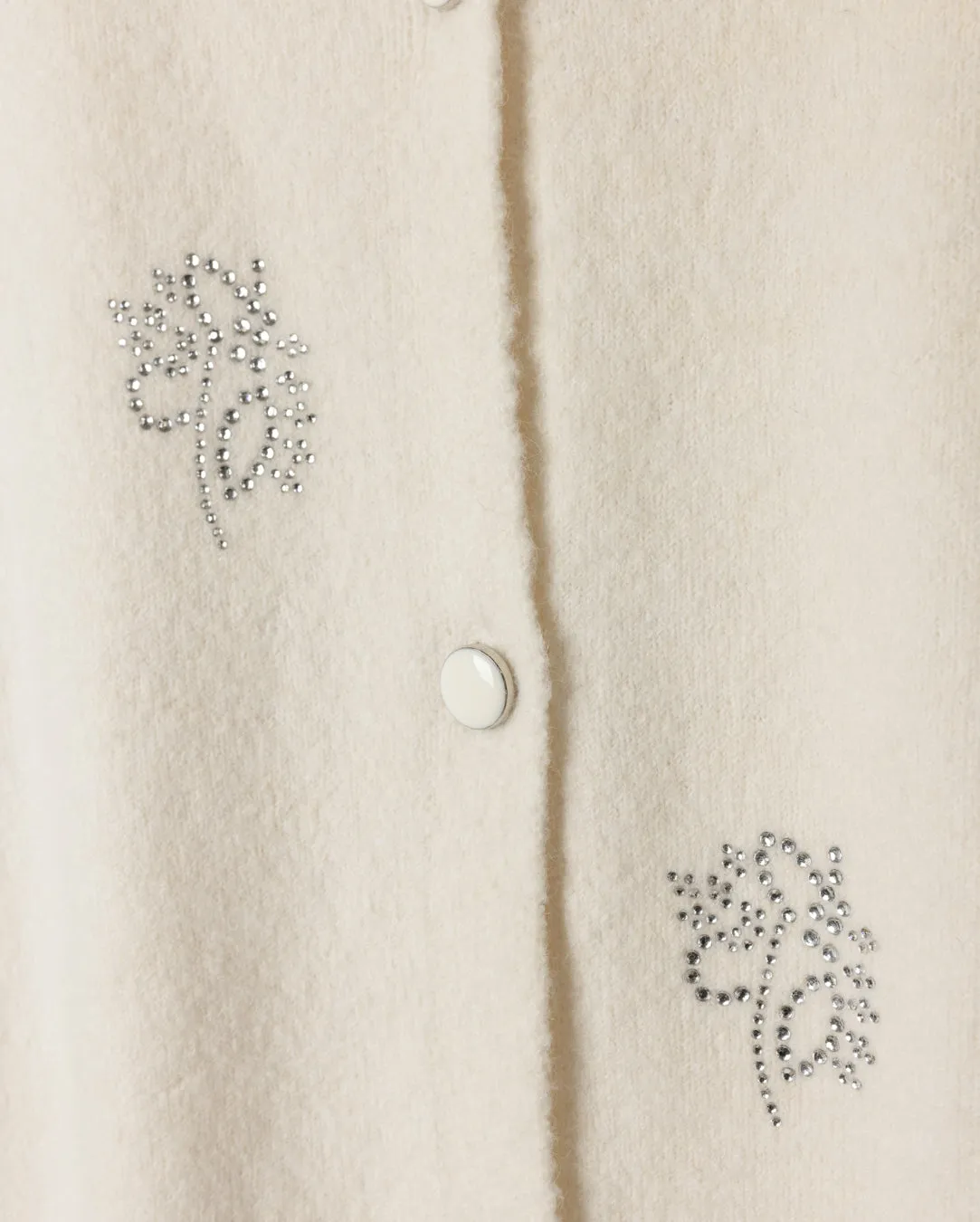 Cozy Wearable Rhinestone Applique Cardigan