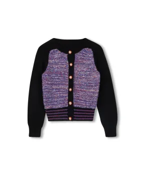 Hypoallergenic Fiber Layering Essential Rhinestone Button Knit Cardigan