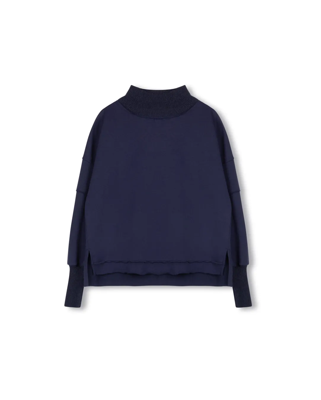 Relaxed Knitwear Winter Must-Have Wear Rib Trim Sweatshirt