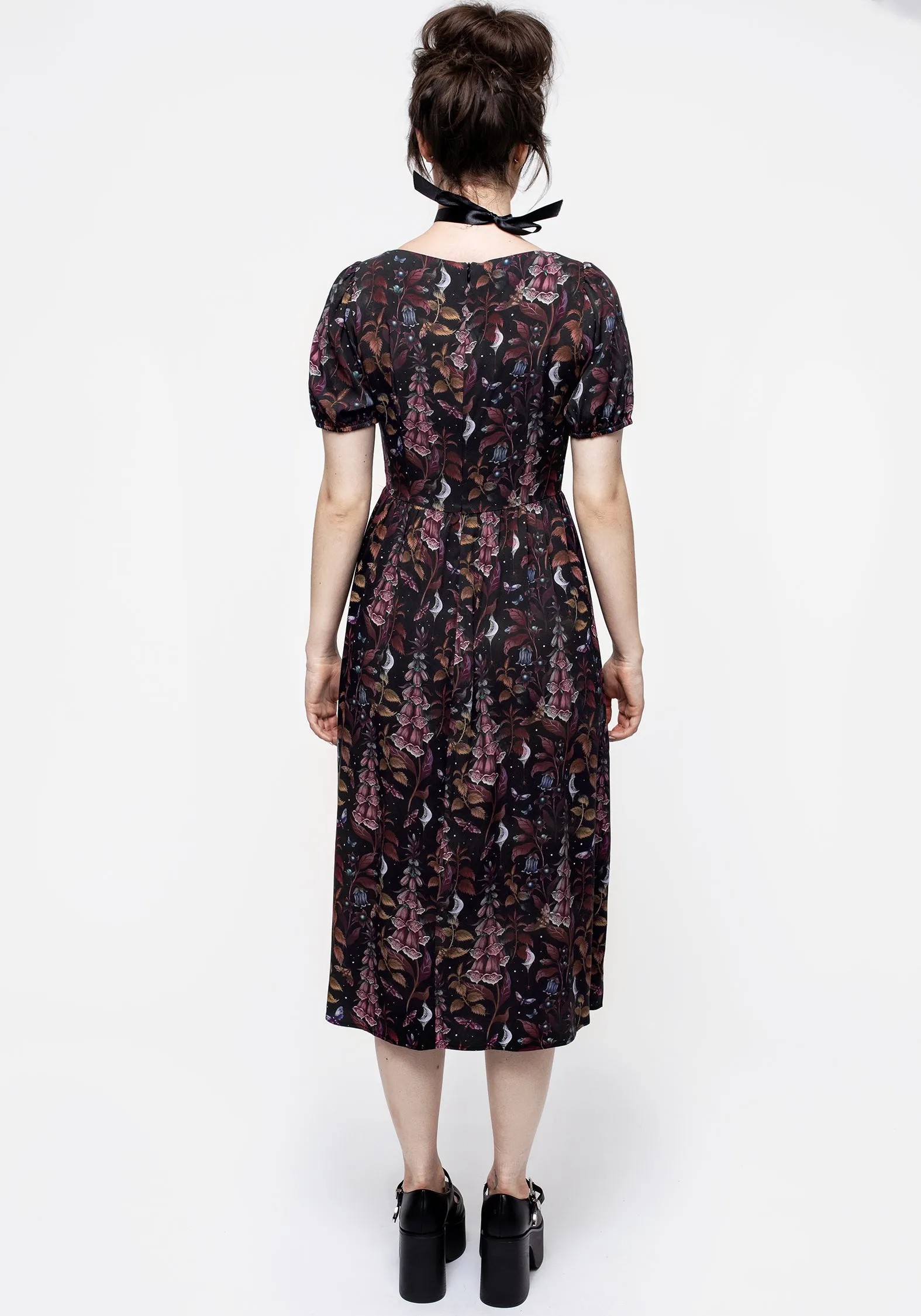 Office Fit Foxglove Button Detail Midi Dress