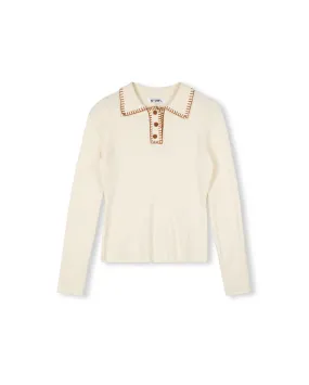 Ribbed Knt Polo Comfy Touch Comfy Knit Look