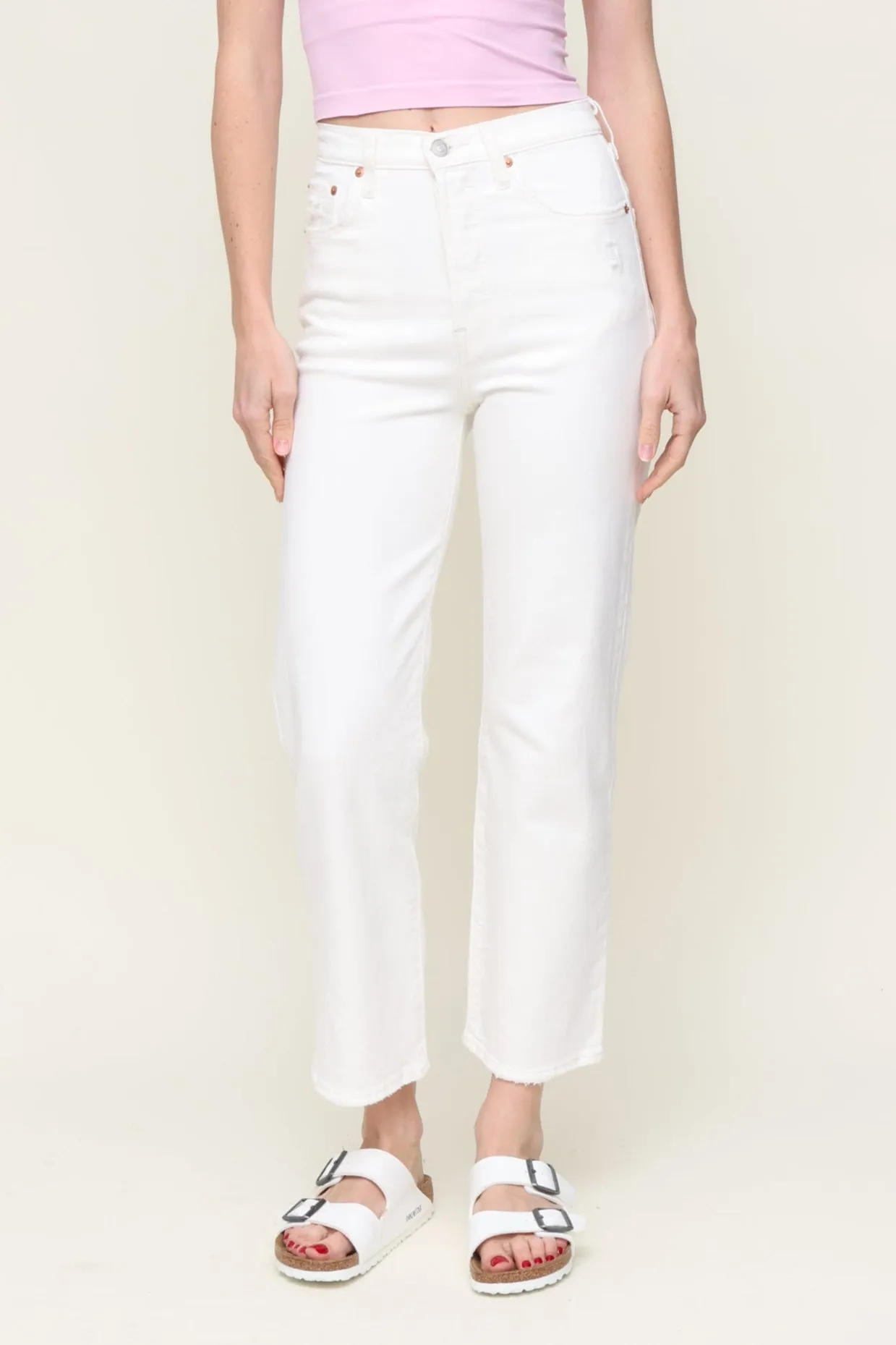 Chilly Weather Wear NonRestrictiveFit Ribcage Straight Ankle Cloud