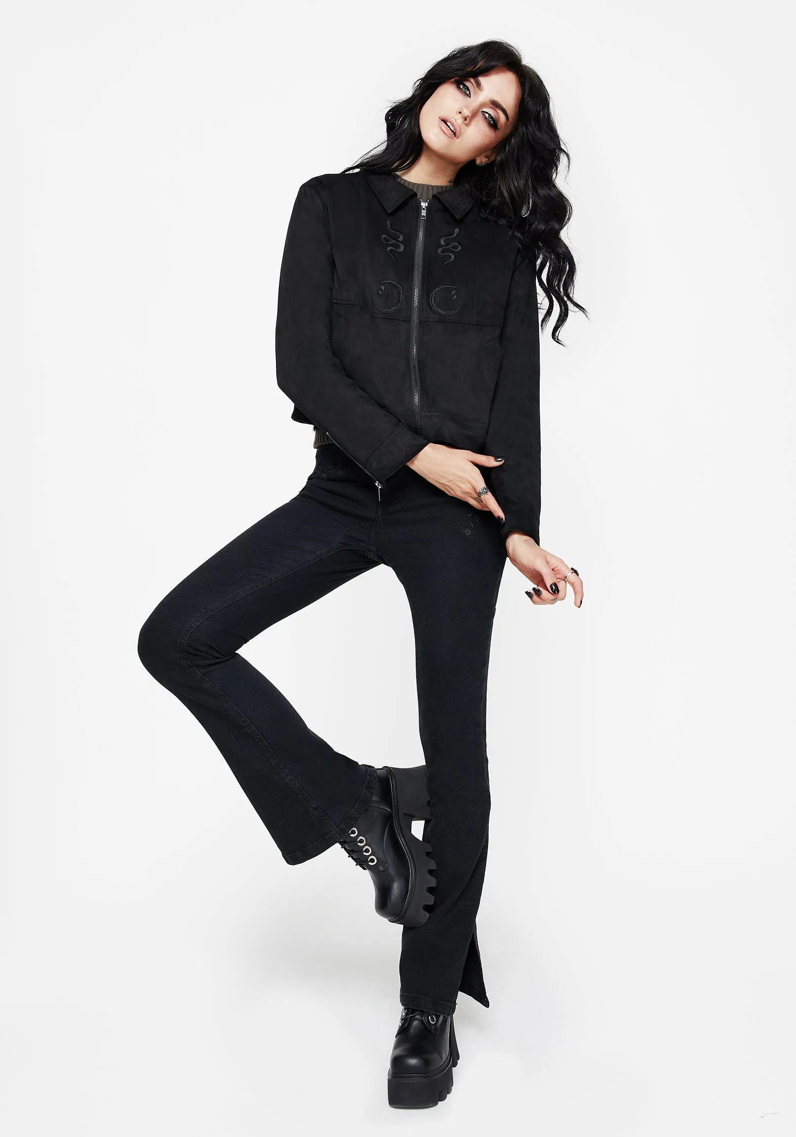 Rite Celestial Embroidered Suedette Jacket Modern Minimal