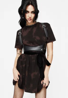 Flatlock Seams Mercury Tie Dye Cotton Mini Skater Dress