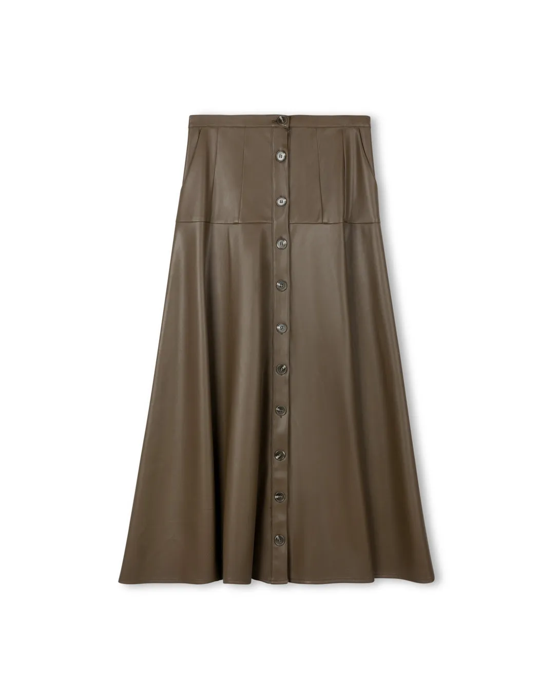 Everyday Vibe Smart Design Cinca Leather Yolk Panel Skirt