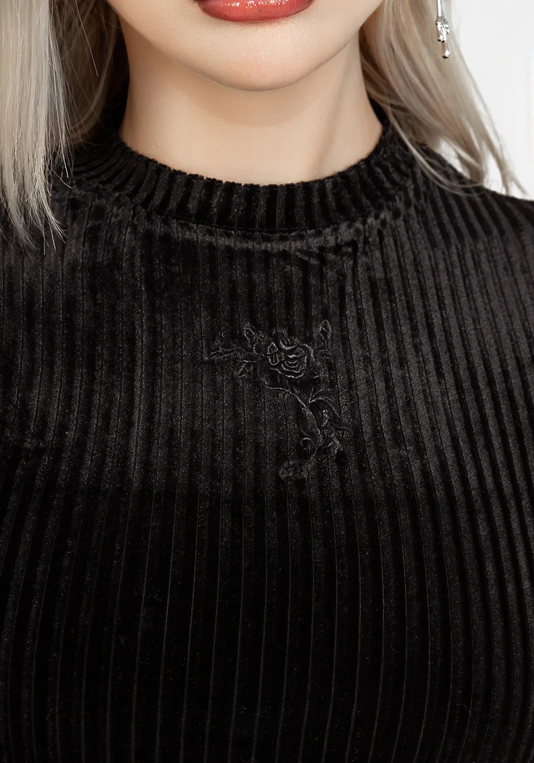 Active Trend Rosaline Velour Rib Crop Top