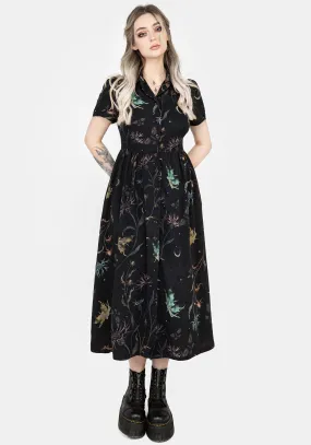 Air View Casual Yet Chic Rosanella Floral Print Midi Shirt Dress