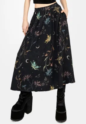 Oversized style Rosanella Floral Print Midi Skirt