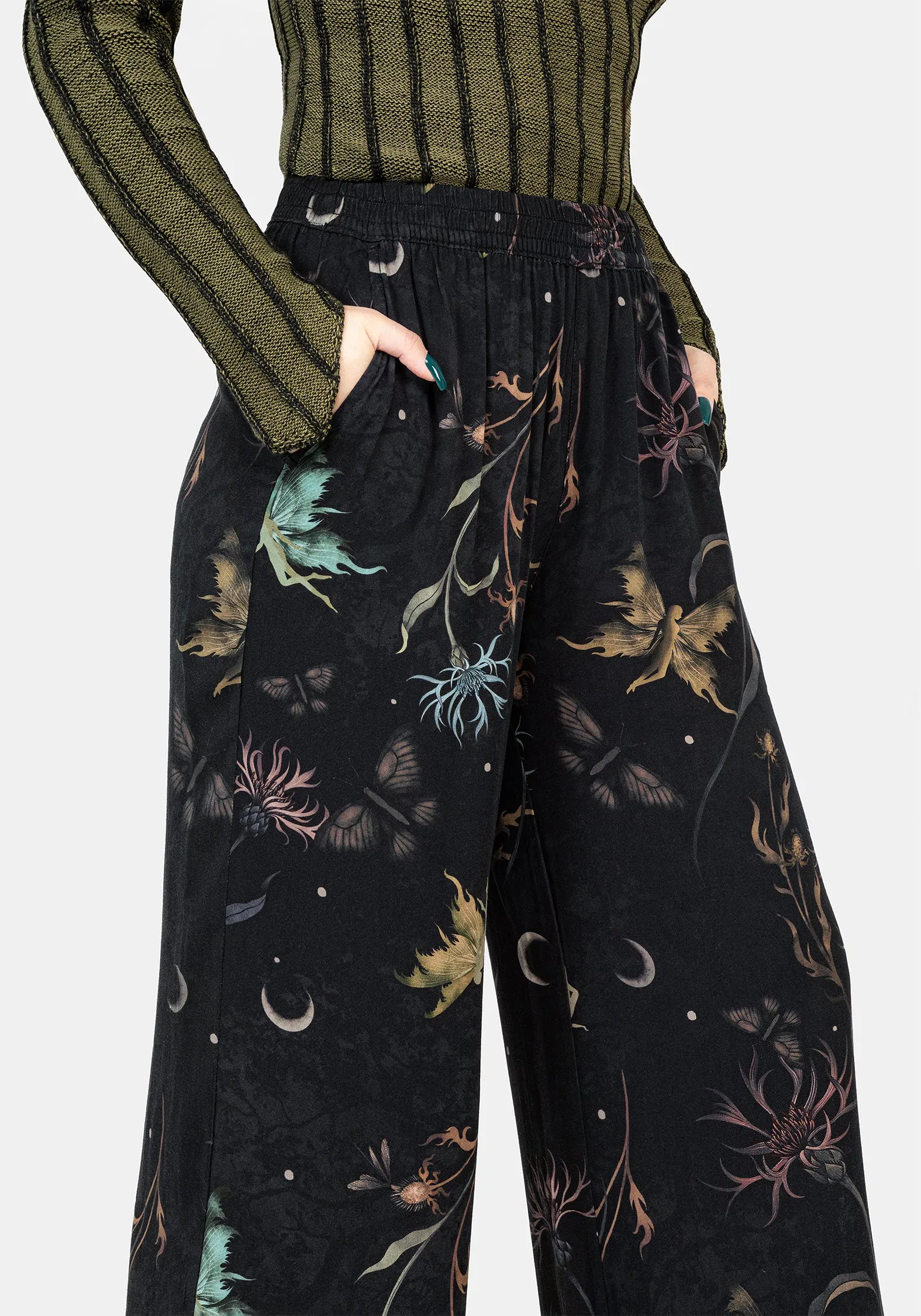 Rosanella Floral Print Straight Leg Trousers Blogger Favorite