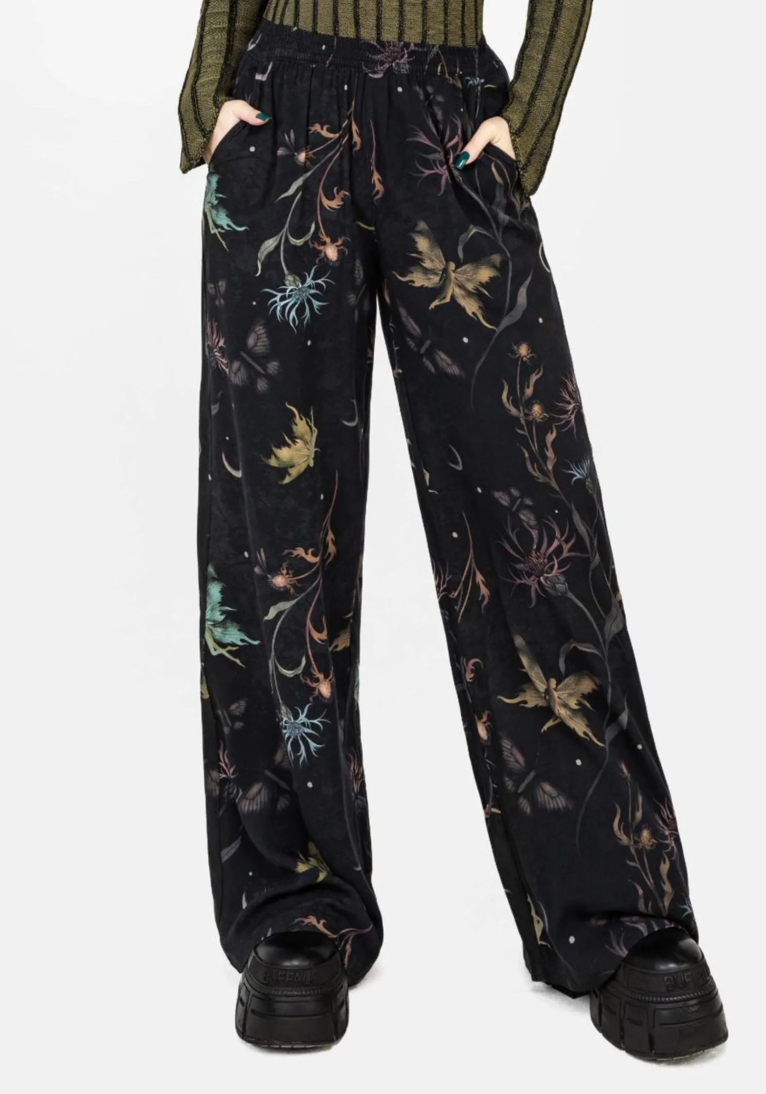 Rosanella Floral Print Straight Leg Trousers Fresh Energy Formal Event