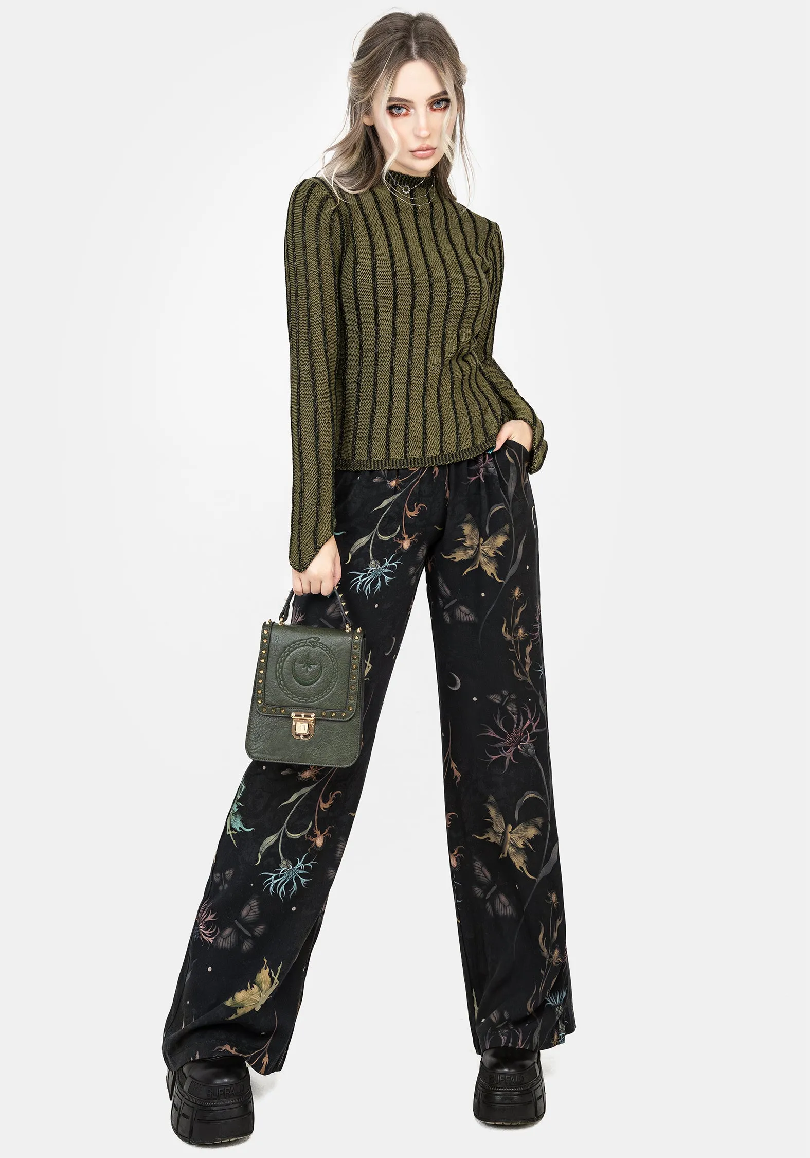 Soft Touch Rosanella Floral Print Straight Leg Trousers