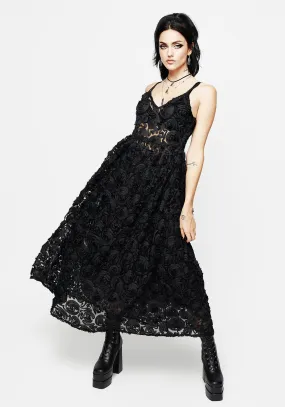 Comfortable formal midi Rosehip Textured Mesh Midi Dress