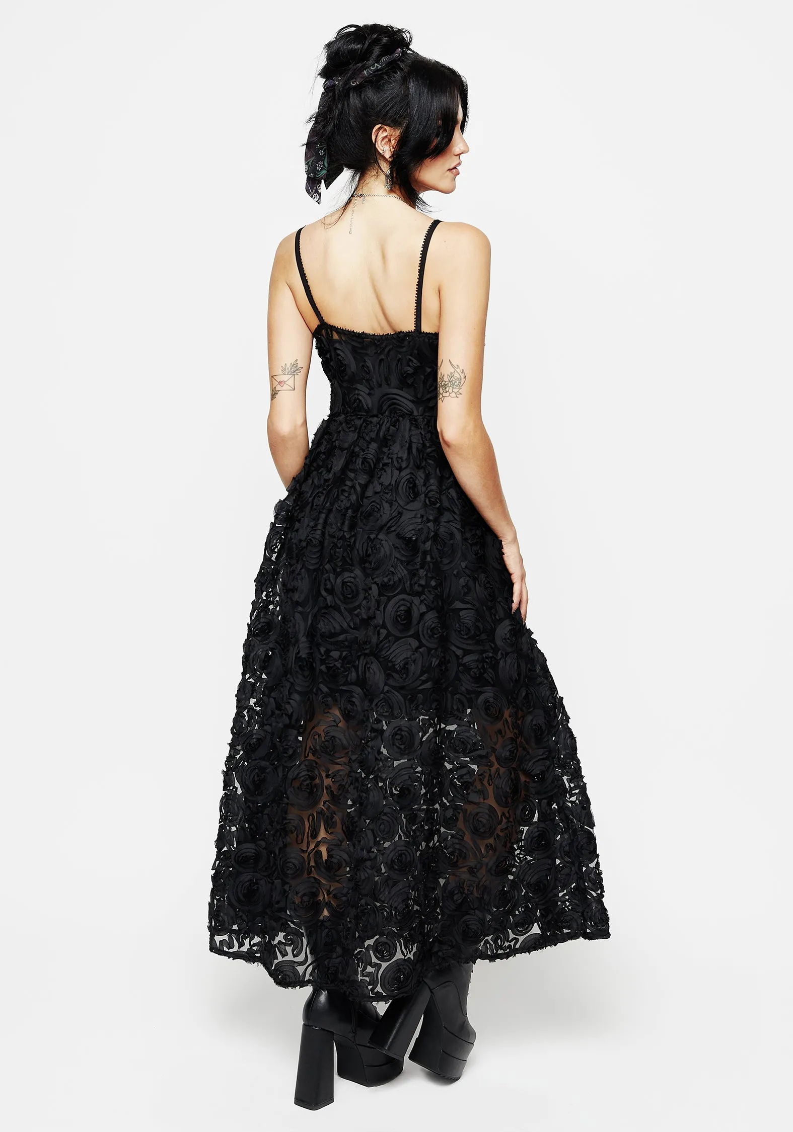 family gathering Rosehip Textured Mesh Midi Dress