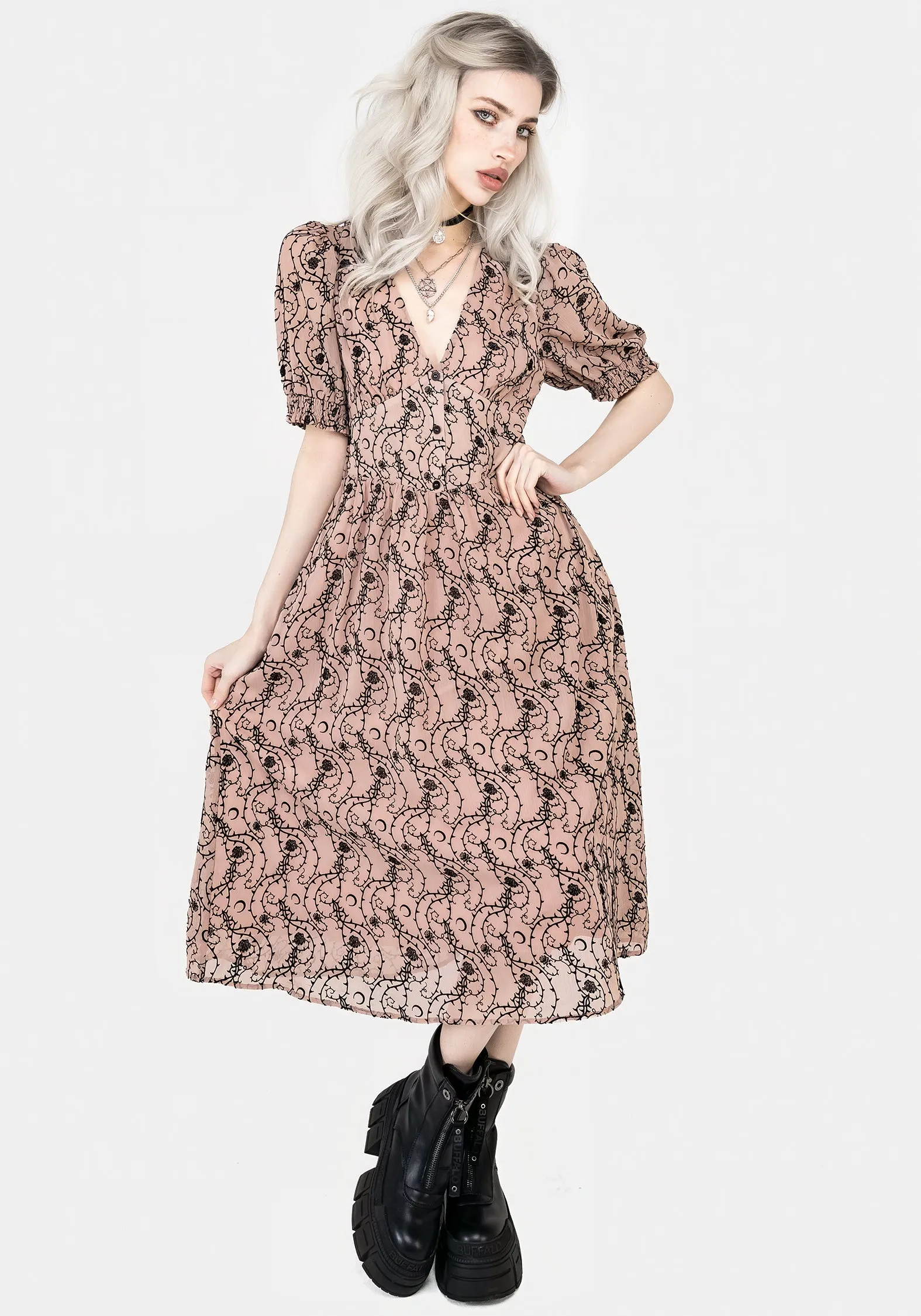 Rosethorn Corset Midi Dress Editor??s-Pick