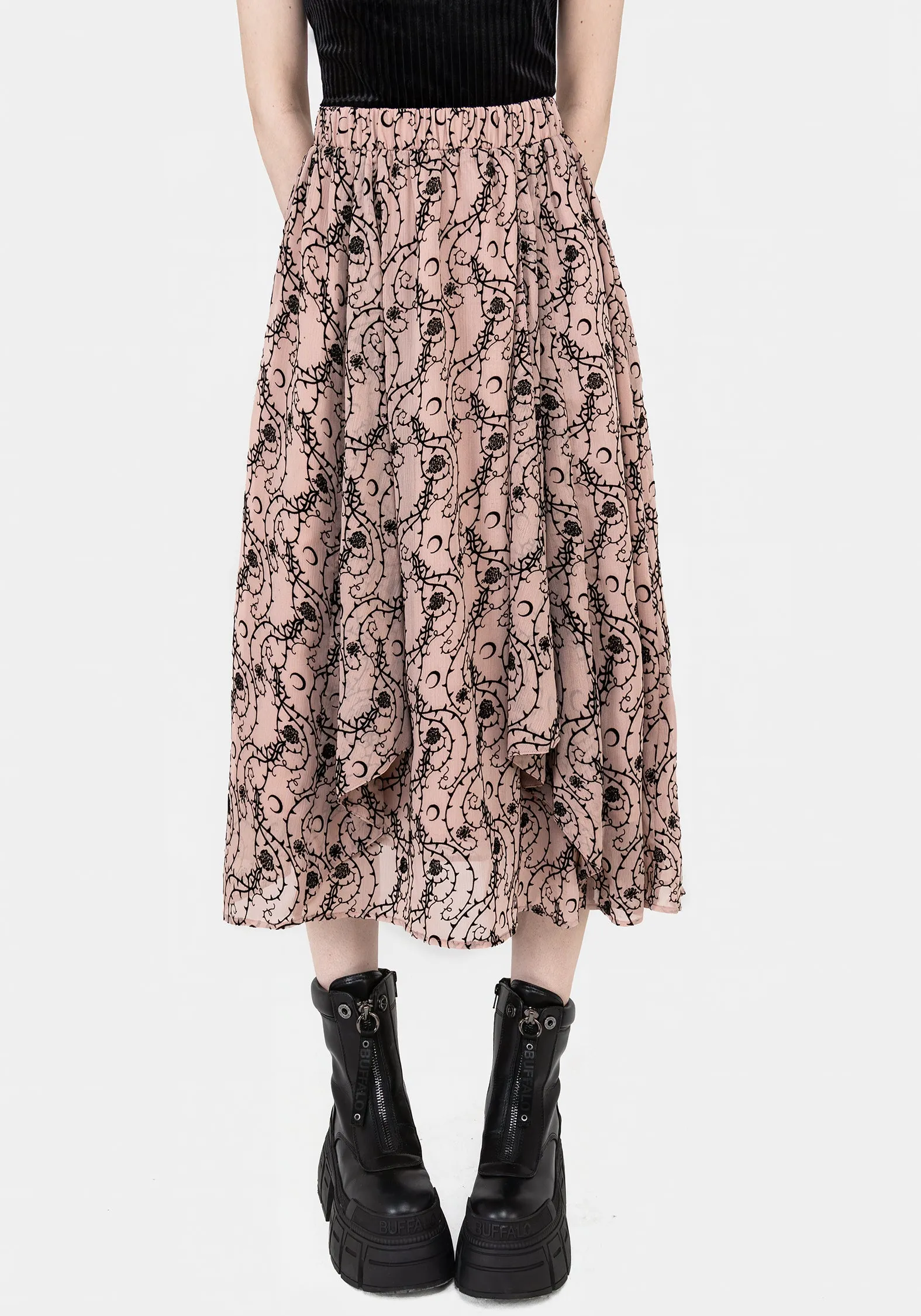 Rosethorn Ruffle Midi Skirt Outdoor Style