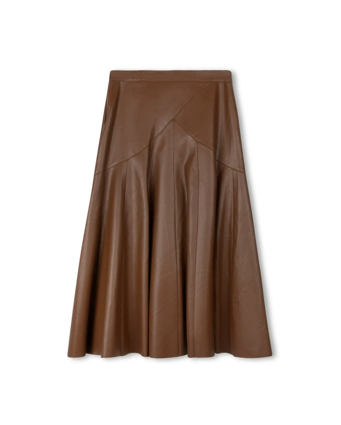 Rounded Cross Over Seam Leather Skirt Heritage Brand Casual Edge