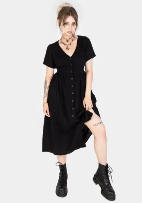 Rowan Linen Button Up Midi Dress Cool Shade