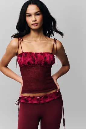 Ruched Chiffon Knit Tank Friction Reducing Technology