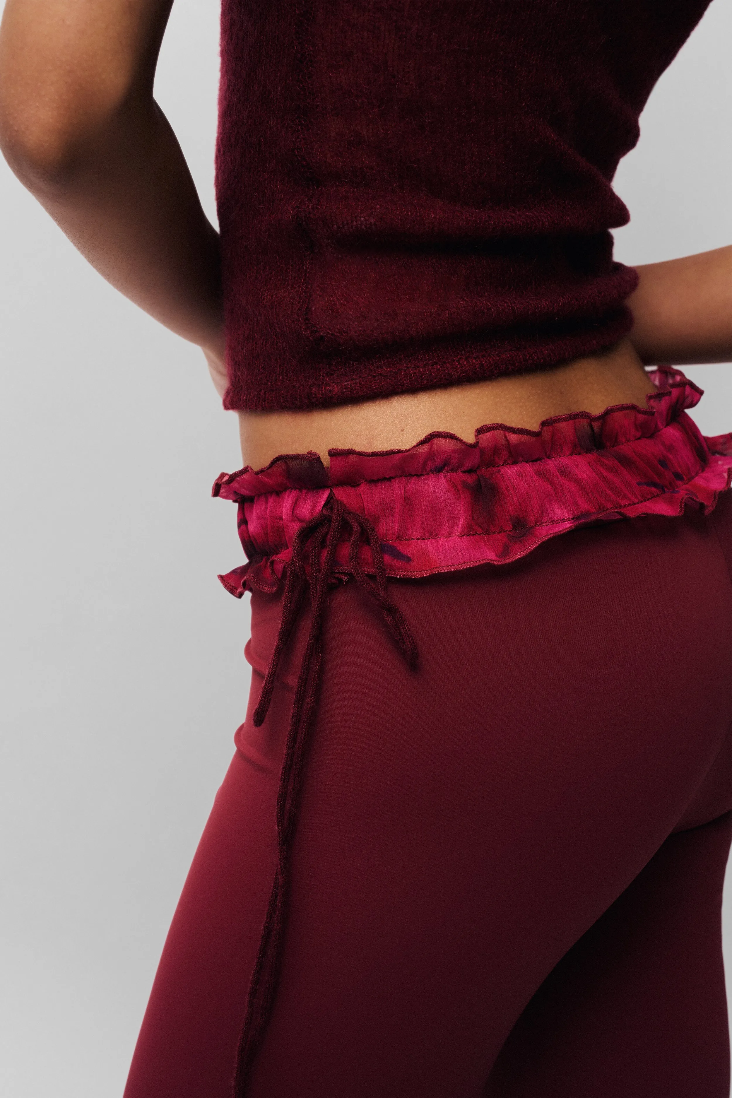 Comfortable Look Wear Ruched Side Tie Stretch Pant