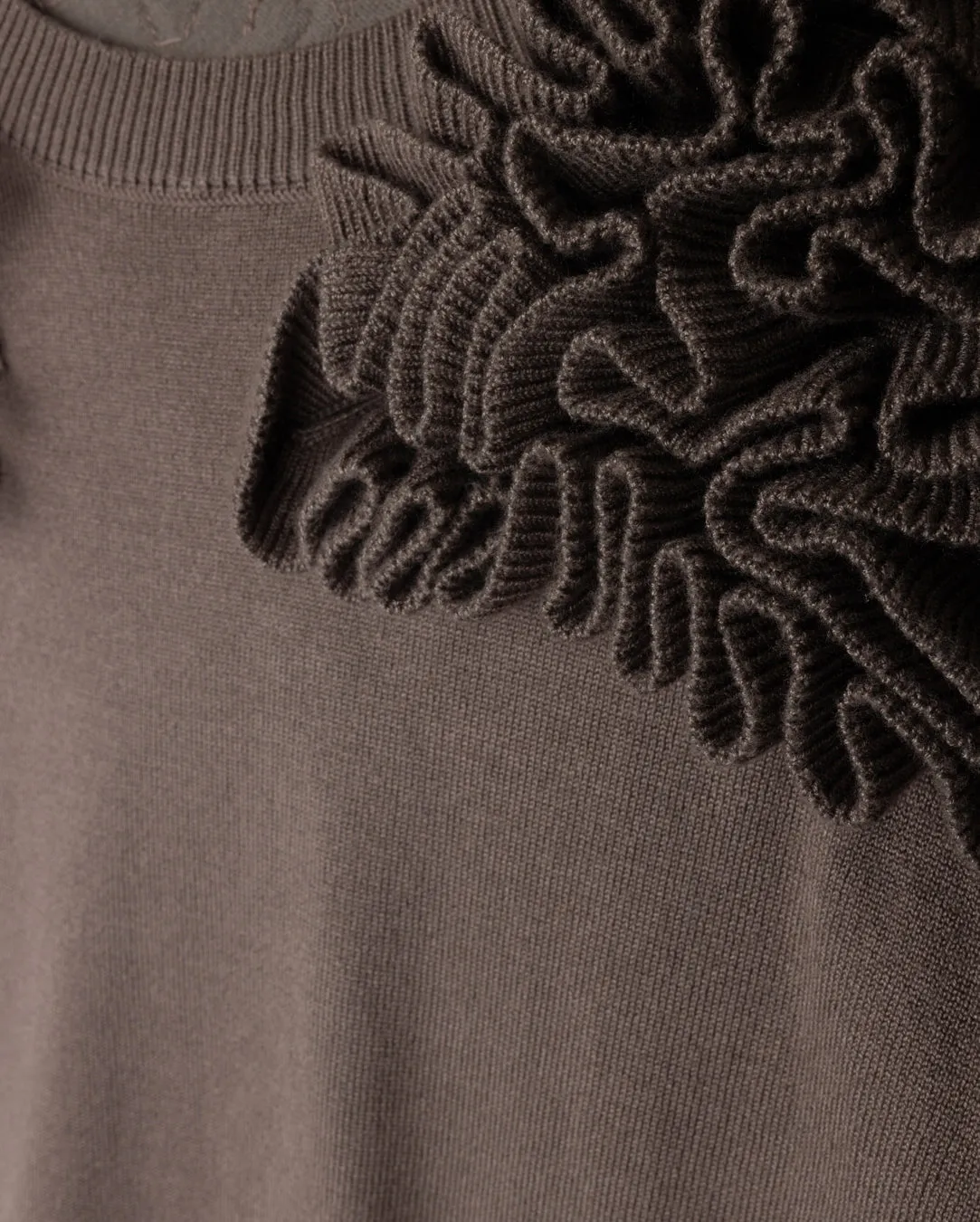 Ruffled Neck Sweater Chic Style