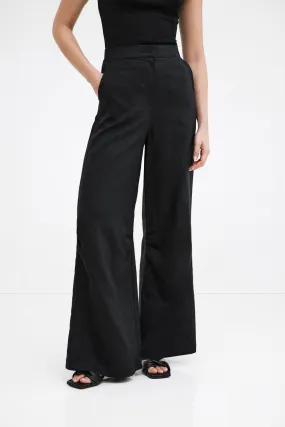 Runa Linen-Blend Pants Zip-off legs Bootcut shape