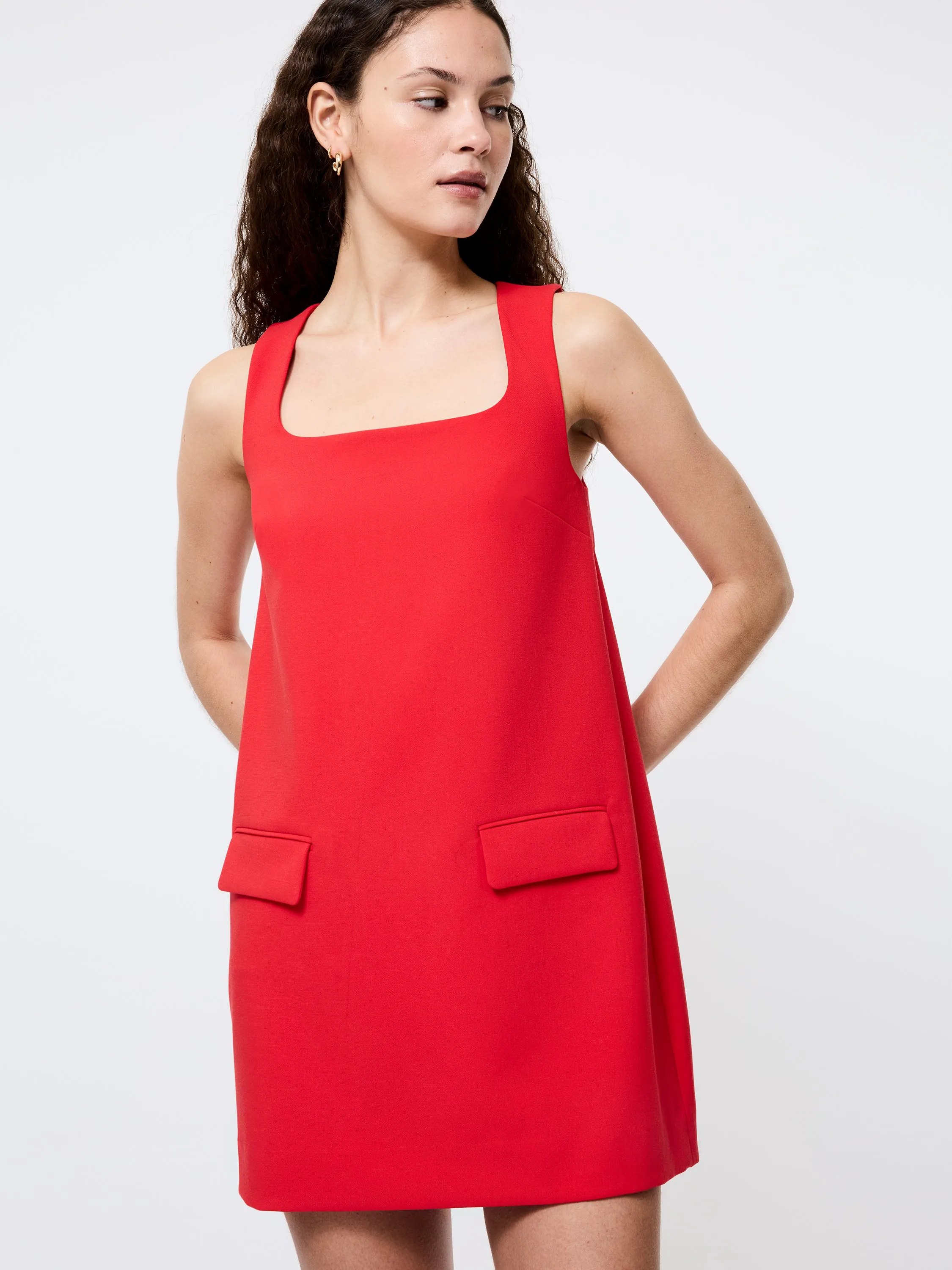 Modern and Feminine Chic Comfort Look Whisper Square Neck Shift Dress
