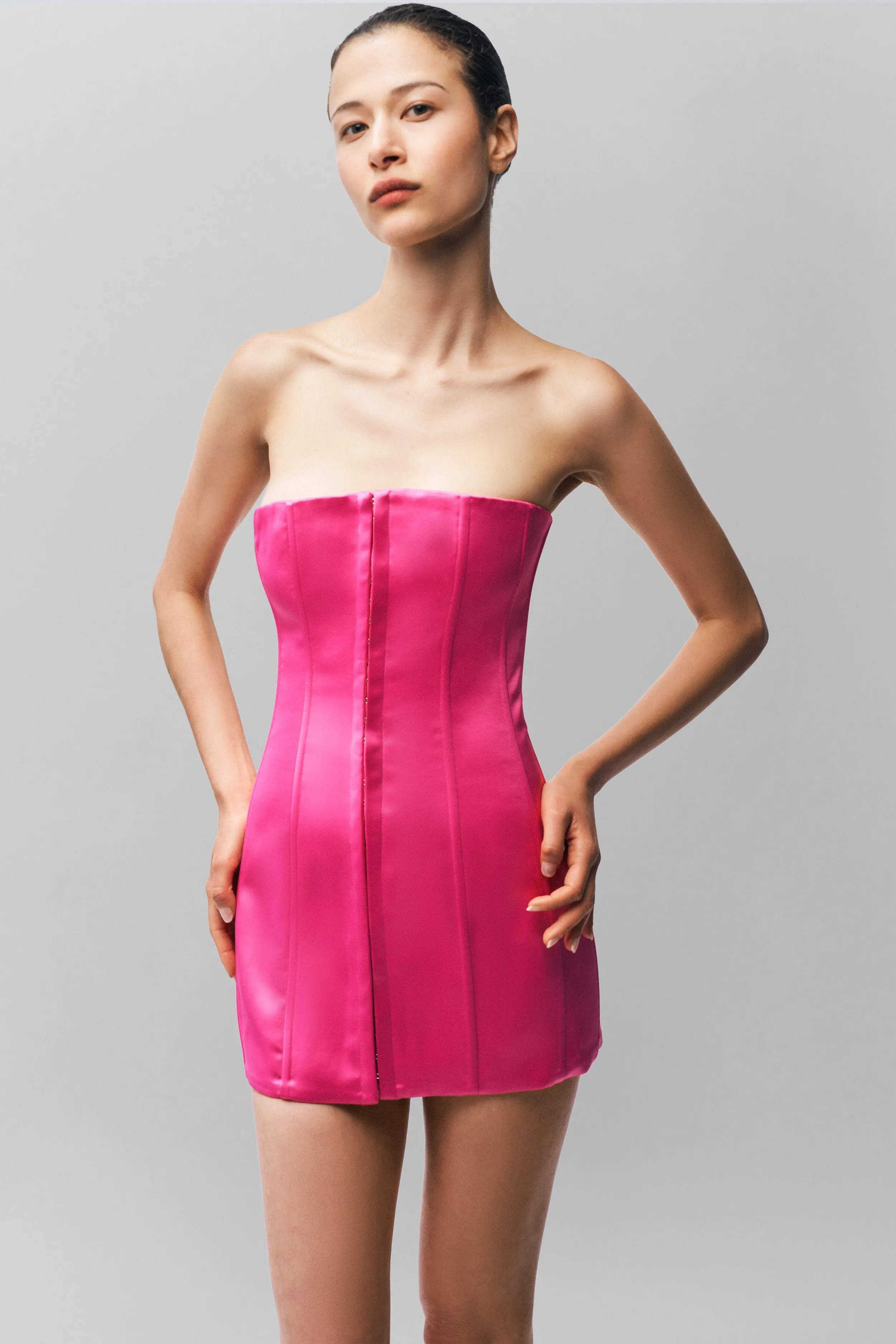 Satin Corset Dress Night Glow Floral Chic