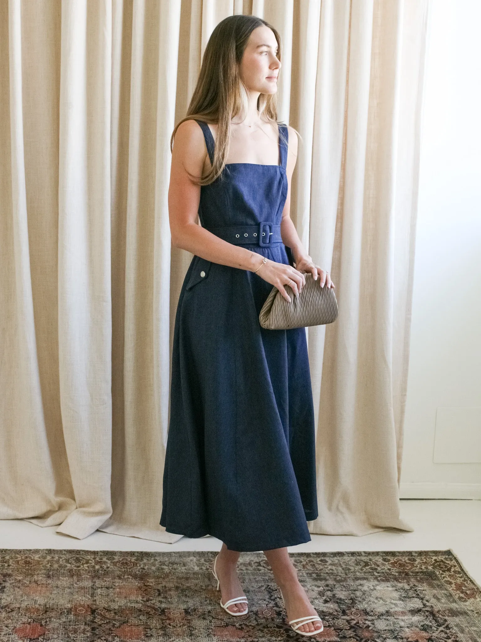 Bethany Belted Midi Dress Festival-Ready