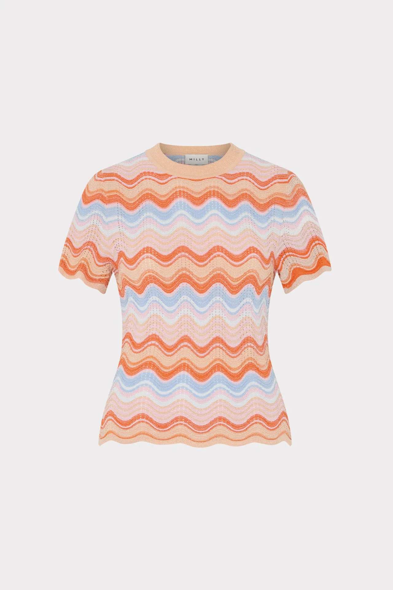 Scallop Wave Short Sleeve Top ReinforcedEdges Softened Edges