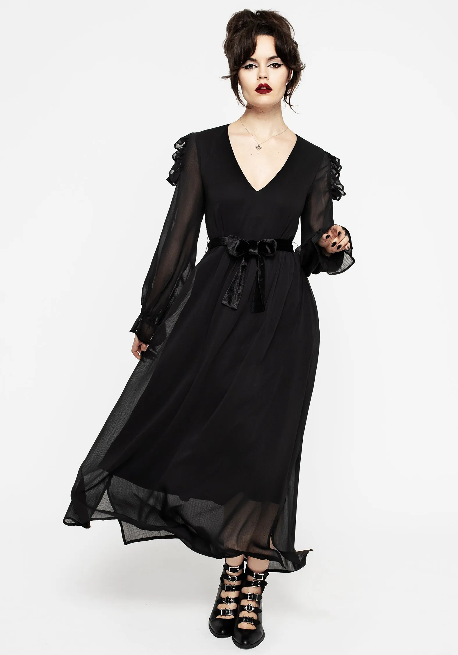 Scorn Cold Shoulder Maxi Dress Comfy Comfort All Day