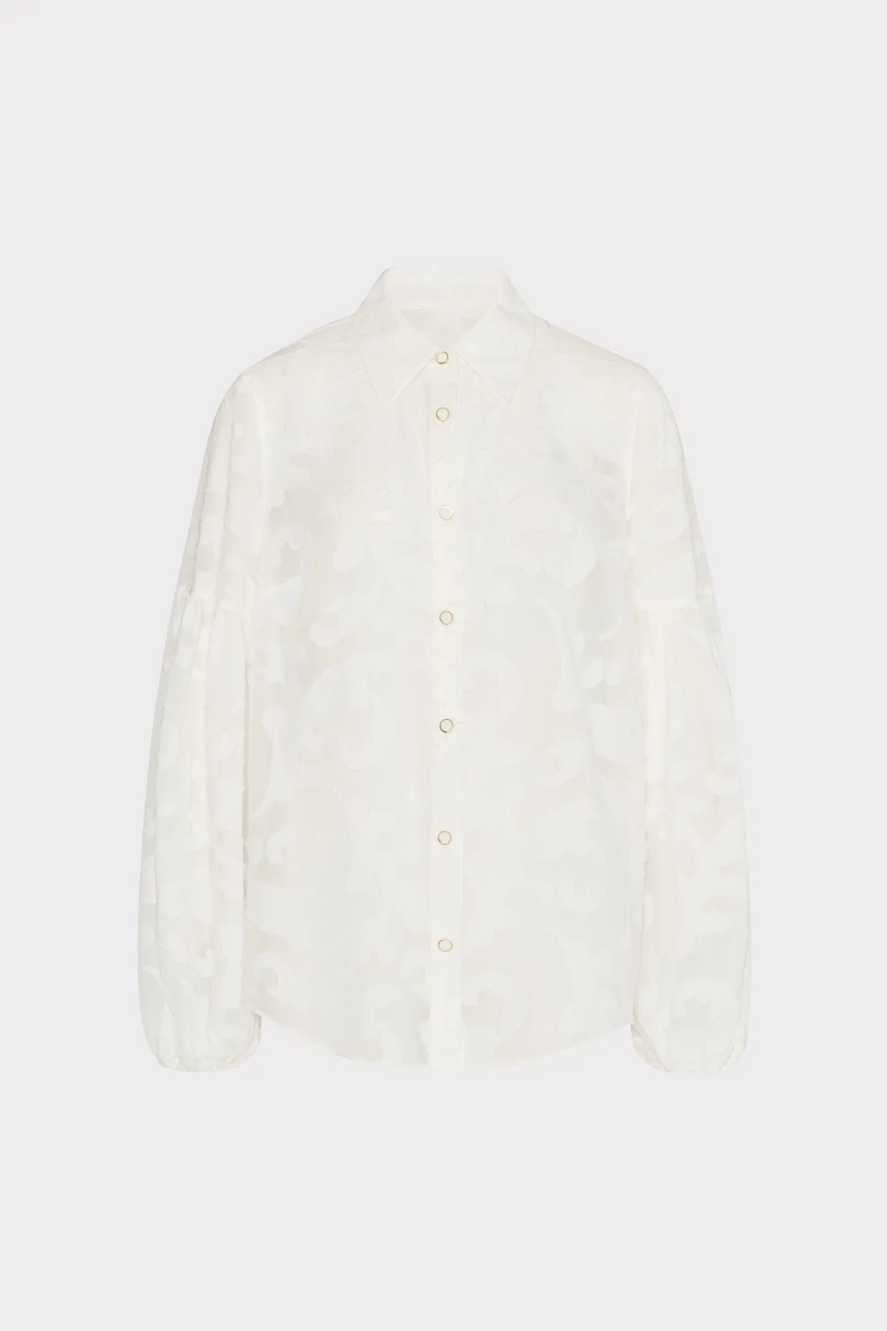 Scroll Burnout Button Up Top Anti Pilling Finish