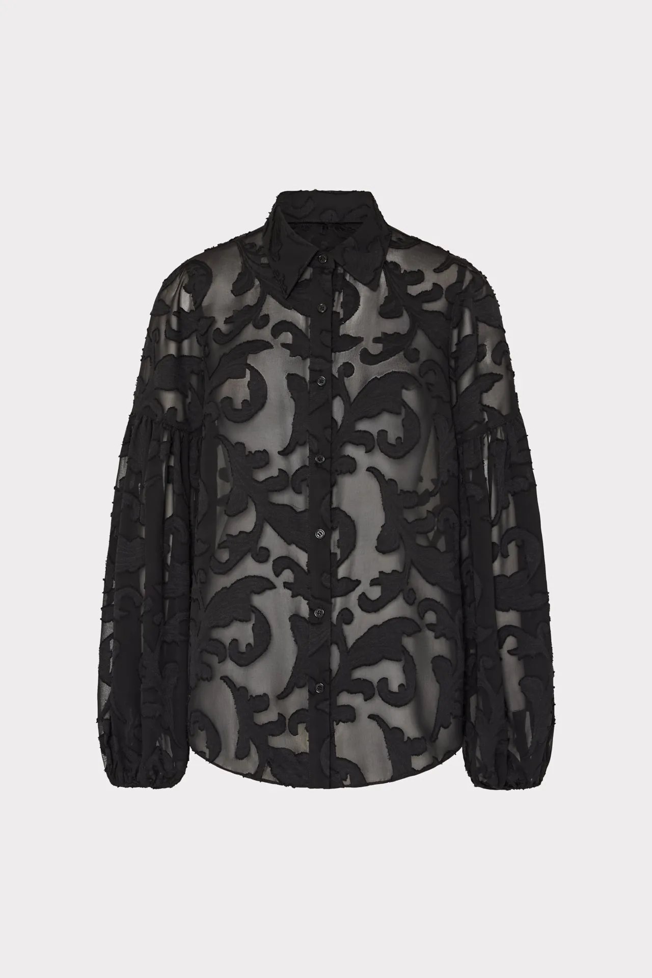 ZeroWaste Construction Scroll Burnout Button Up Top